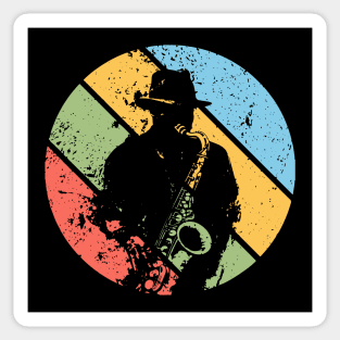 Vintage Jazz Saxophone Pop Art – Retro Grunge Musician Tee Sticker